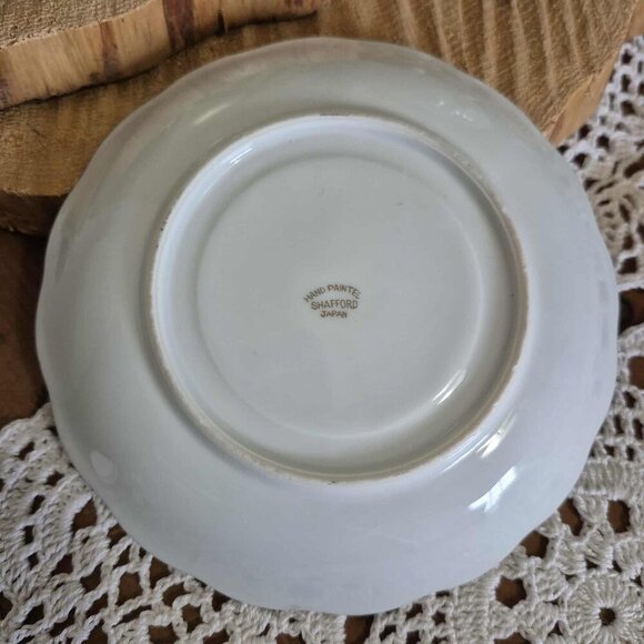 SHAFFORD Vintage Porcelain 3 Feet Cup & Saucer - Turquoise, Gold & Purple - Picture 2 of 8